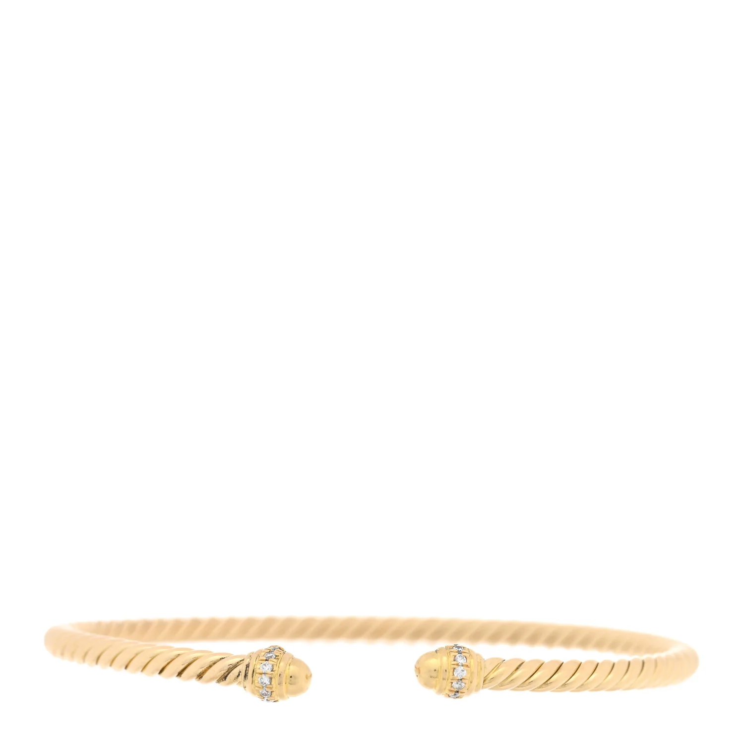 18K Yellow Gold Diamond 3mm Cablespira Bracelet