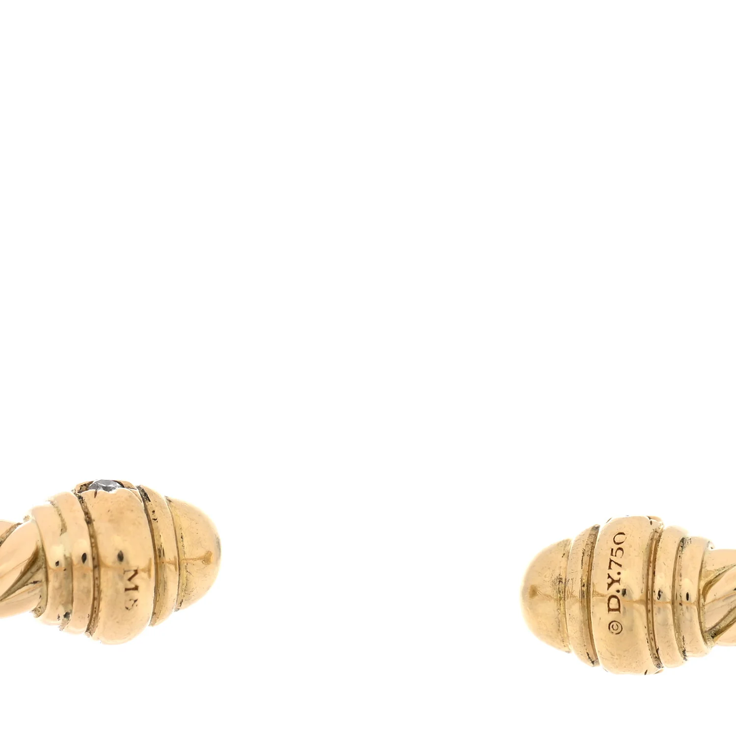 18K Yellow Gold Diamond 3mm Cablespira Bracelet - Image 3