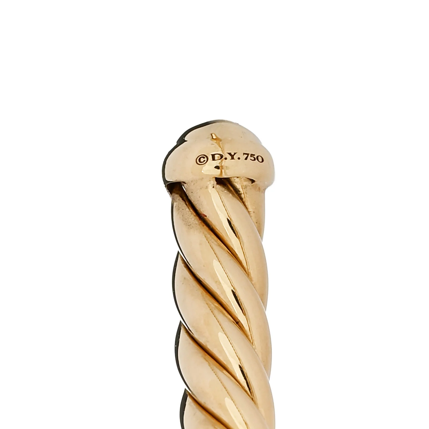 18K Yellow Gold Diamond 4mm Cablespira X Station Cable Bracelet - Image 3