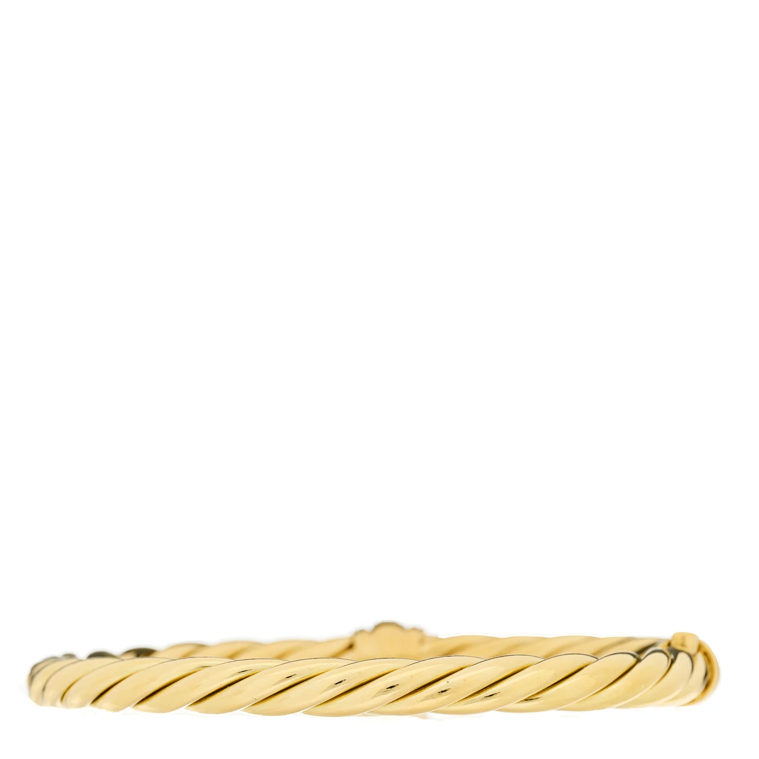 18K Yellow Gold Diamond 6mm Cable Station Hinge Bracelet - Image 2