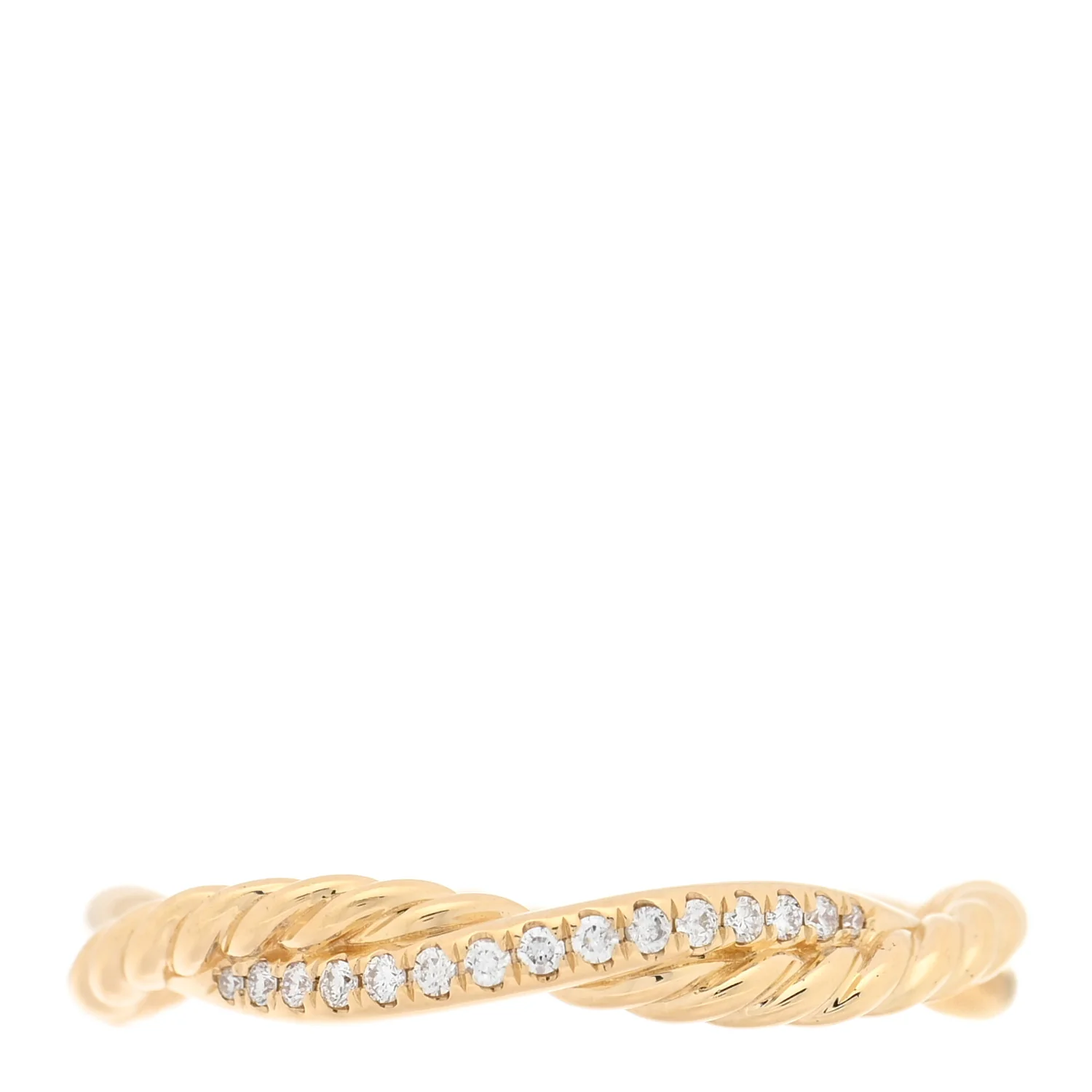 18K Yellow Gold Diamond Petite Infinity Twisted Ring 61 9.5