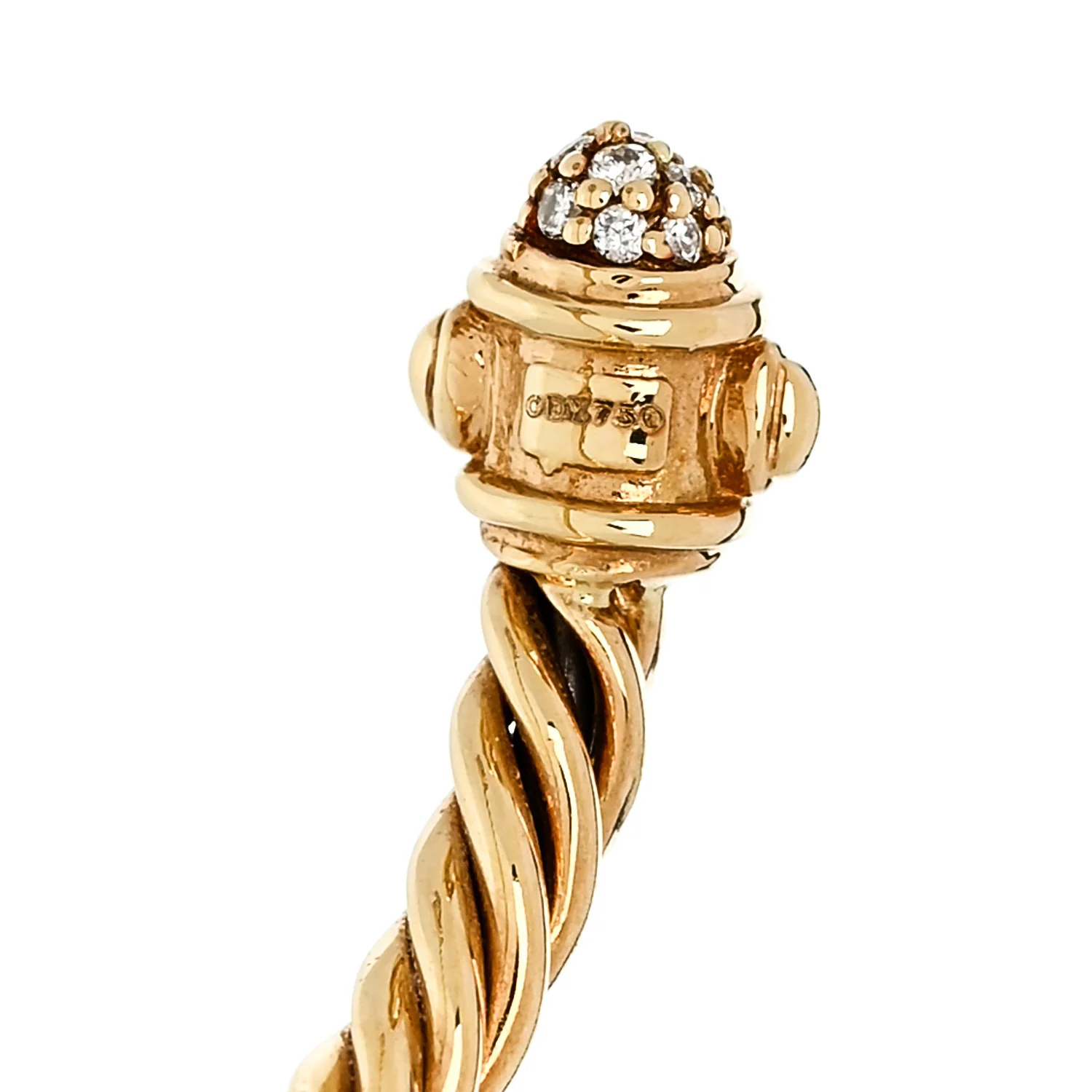 18K Yellow Gold Diamond Renaissance Ring 52 6 - Image 4
