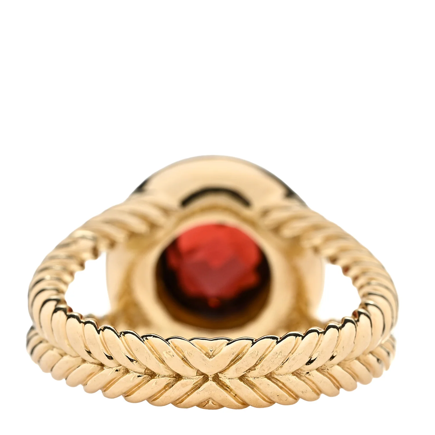 18K Yellow Gold Garnet Pink Sapphire 8mm Petite Cerise Ring 52 6 - Image 4