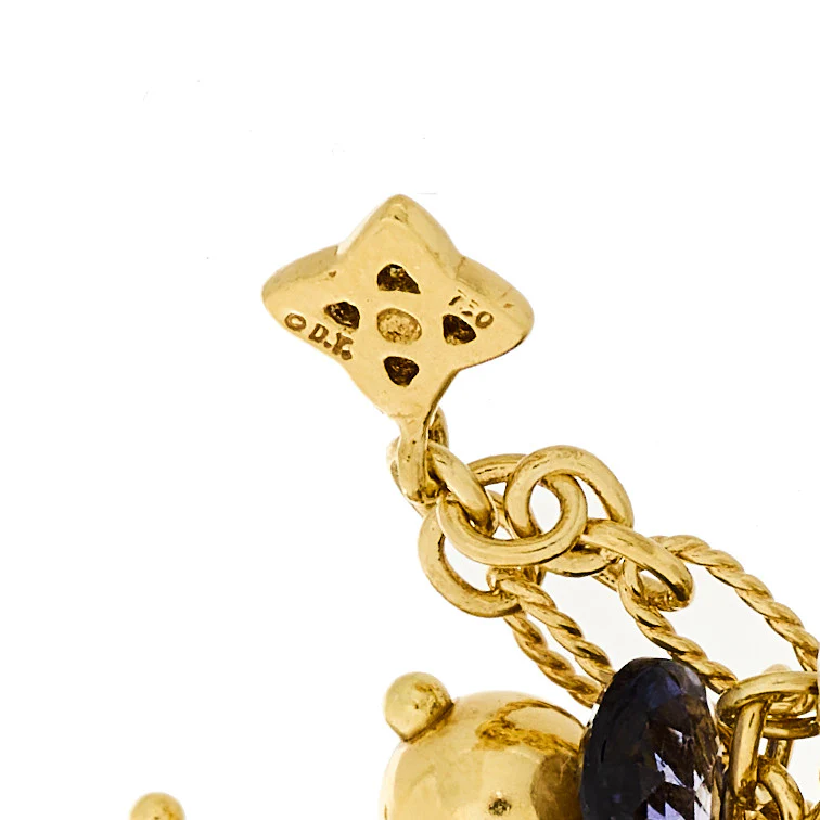 18K Yellow Gold Multi Gemstone 5 Strand Bracelet - Image 3