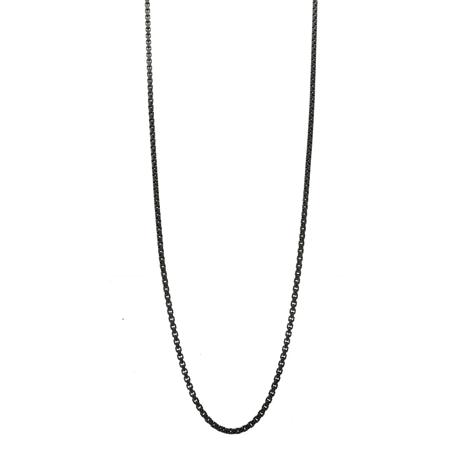 Darkened Sterling Silver 2.7mm Box Chain Necklace 32"