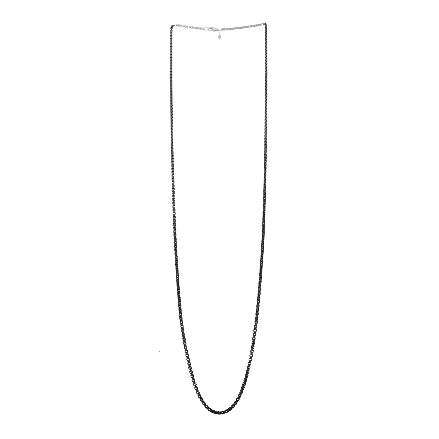 Darkened Sterling Silver 2.7mm Box Chain Necklace 32" - Image 3