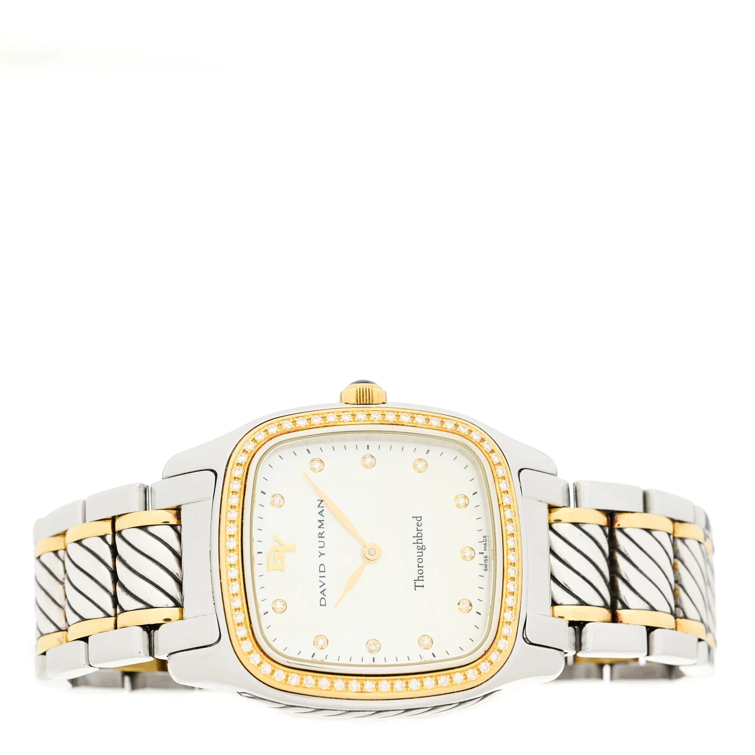 Stainless Steel 18K Yellow Gold Diamond Bezel Mother of Pearl 32mm Thoroughbred Quartz Watch - Image 2