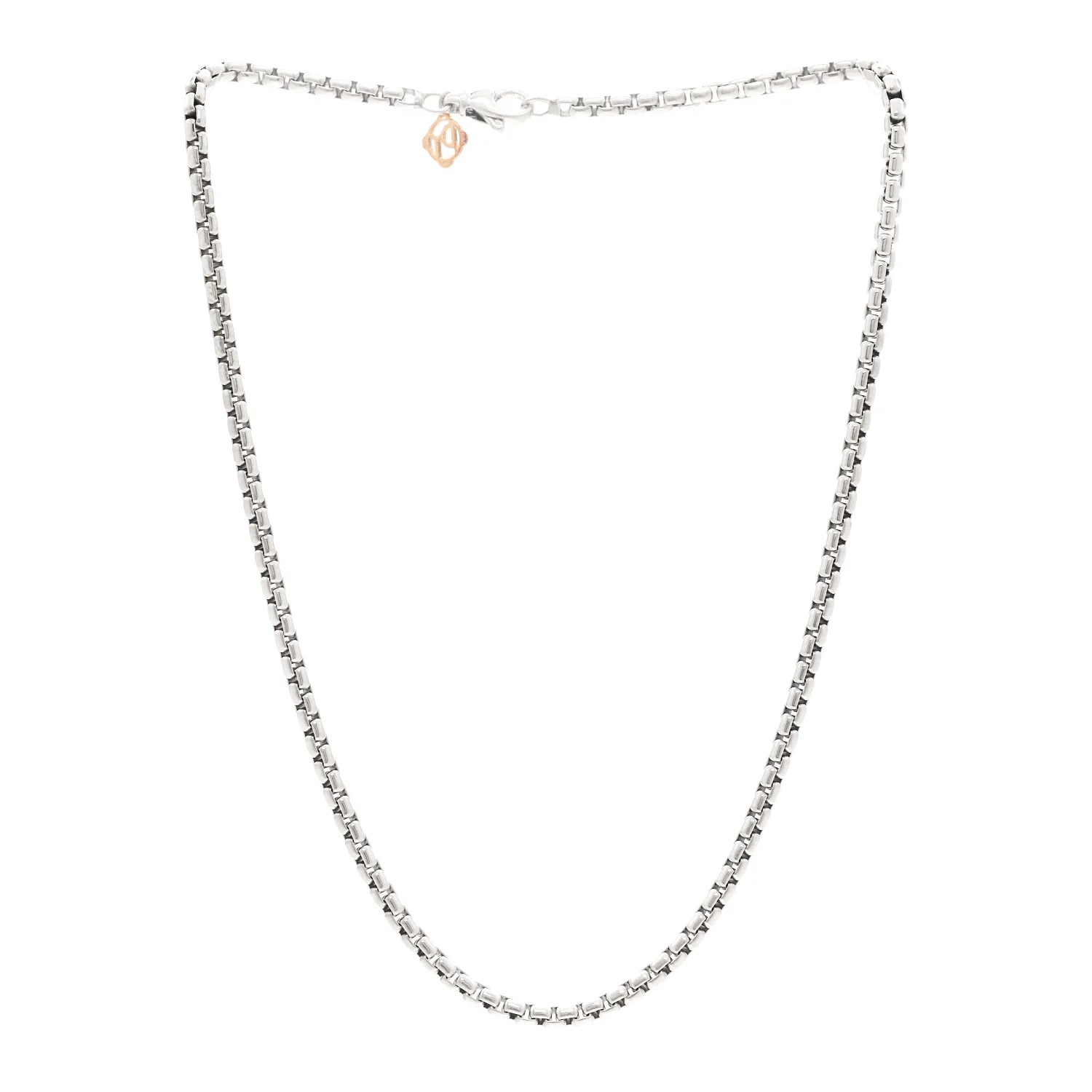 Sterling Silver 14K Yellow Gold 2.7mm Small Box Chain Necklace 16" - Image 3