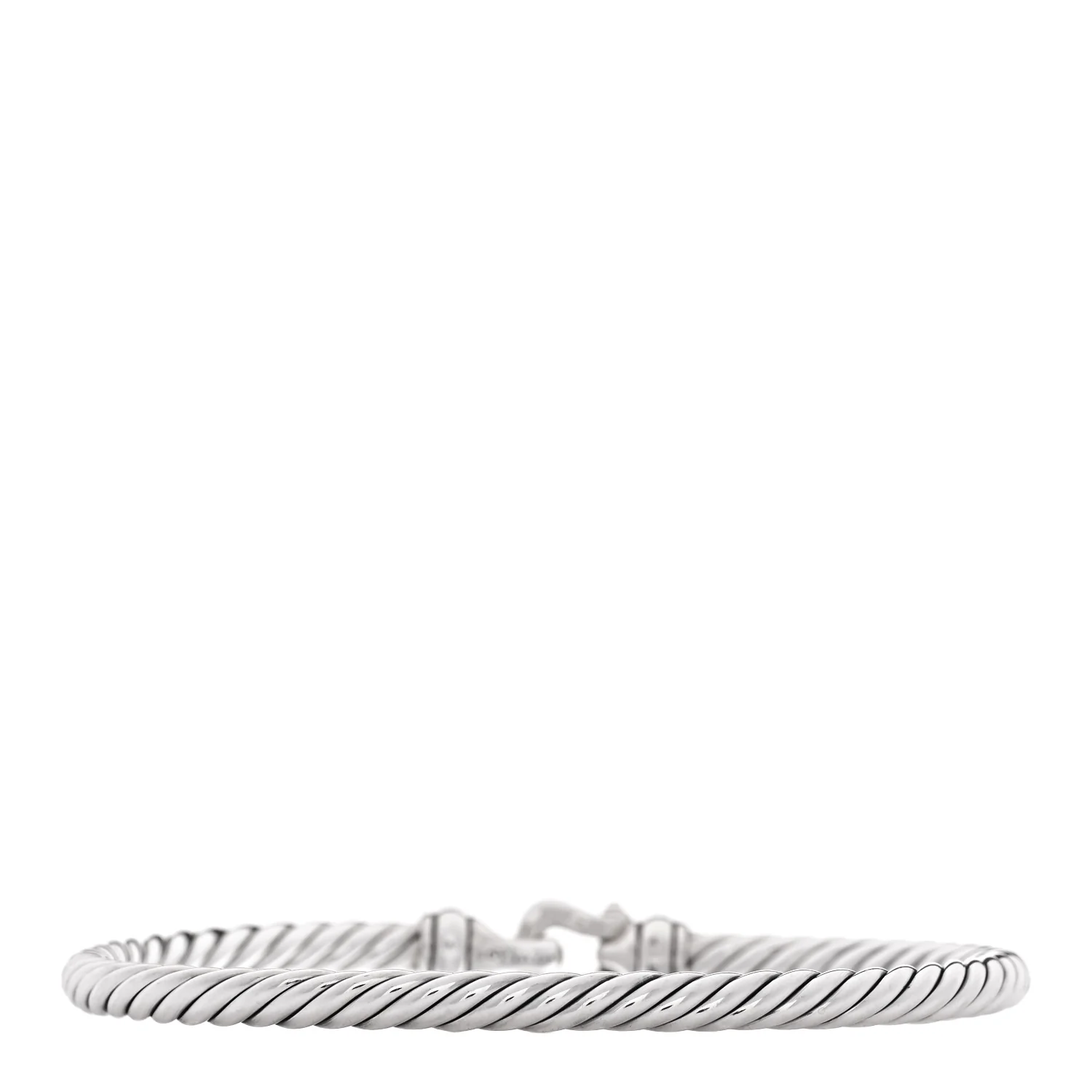 Sterling Silver 14K Yellow Gold 4mm Cable Classic Buckle Bracelet - Image 2