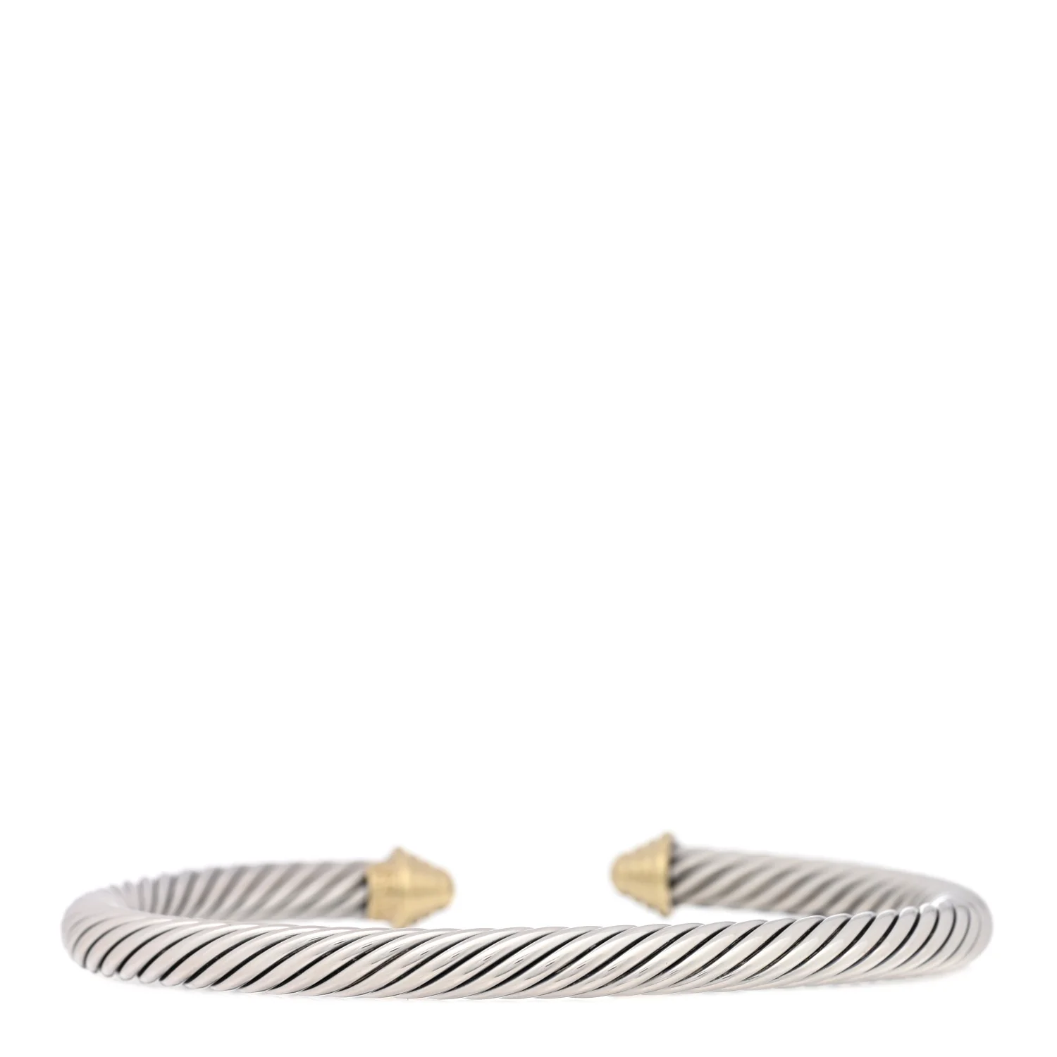 Sterling Silver 14K Yellow Gold 5mm Cable Classics Bracelet - Image 2