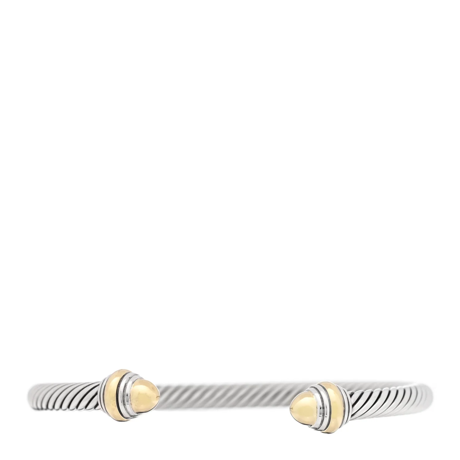 Sterling Silver 14K Yellow Gold 5mm Cable Classics Dome Bracelet
