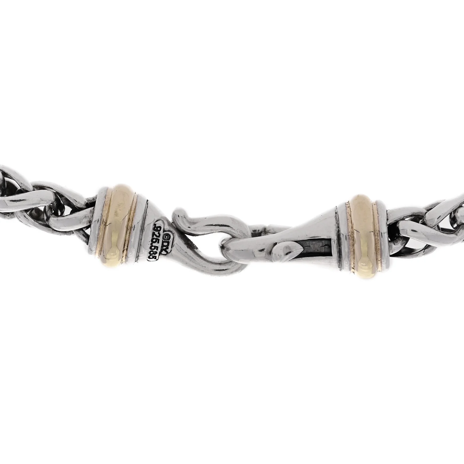 Sterling Silver 14K Yellow Gold 6mm Wheat Chain Necklace - Image 4