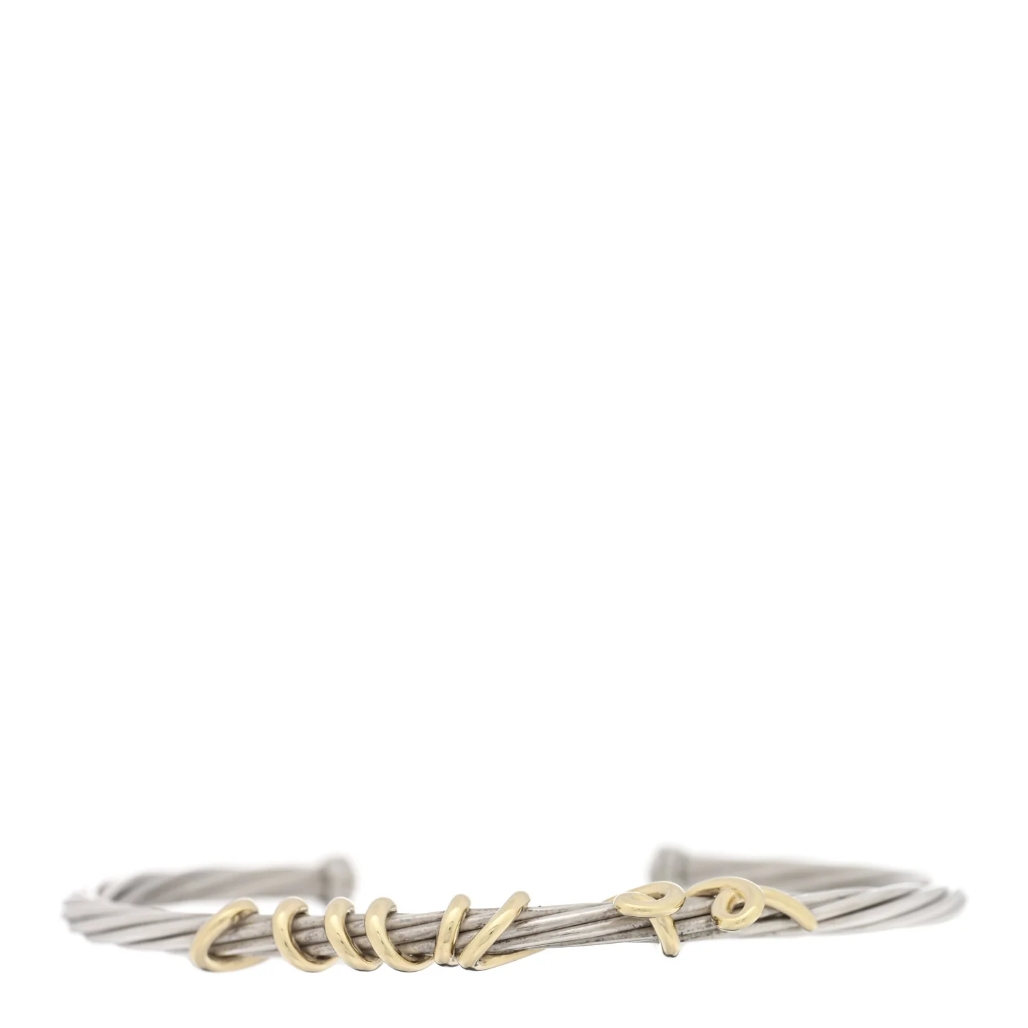 Sterling Silver 14K Yellow Gold DY Whispers Te Amo Bracelet - Image 2