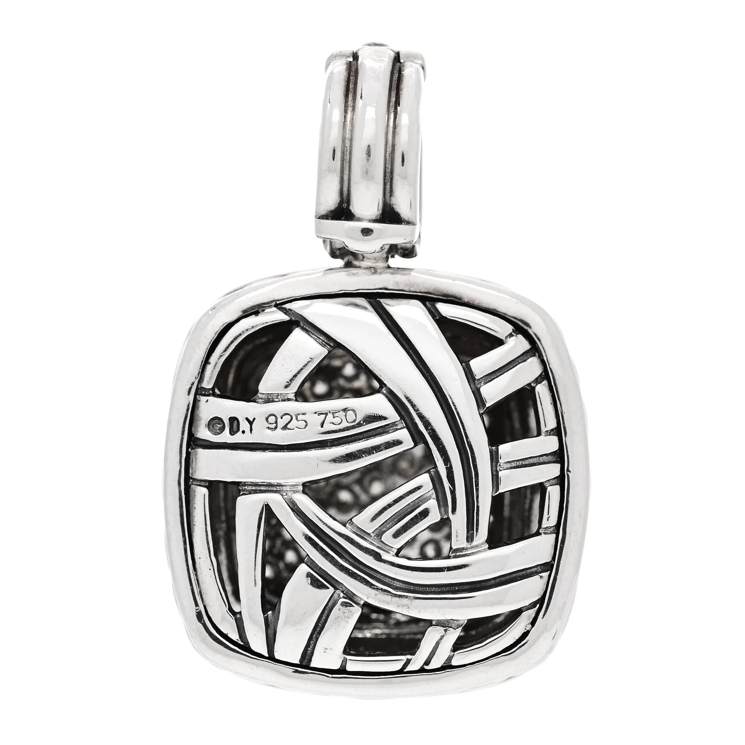 Sterling Silver 18K White Gold Diamond 14mm Albion Pendant - Image 3