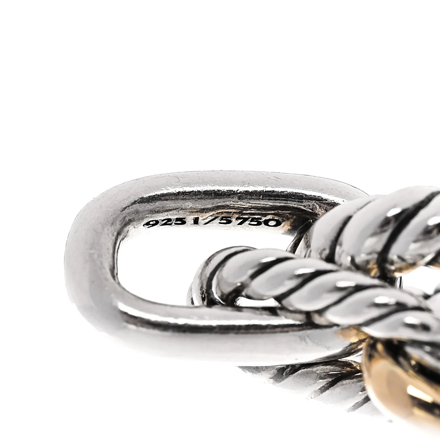 Sterling Silver 18K Yellow Gold 5.5mm DY Madison Link Chain Bracelet - Image 4