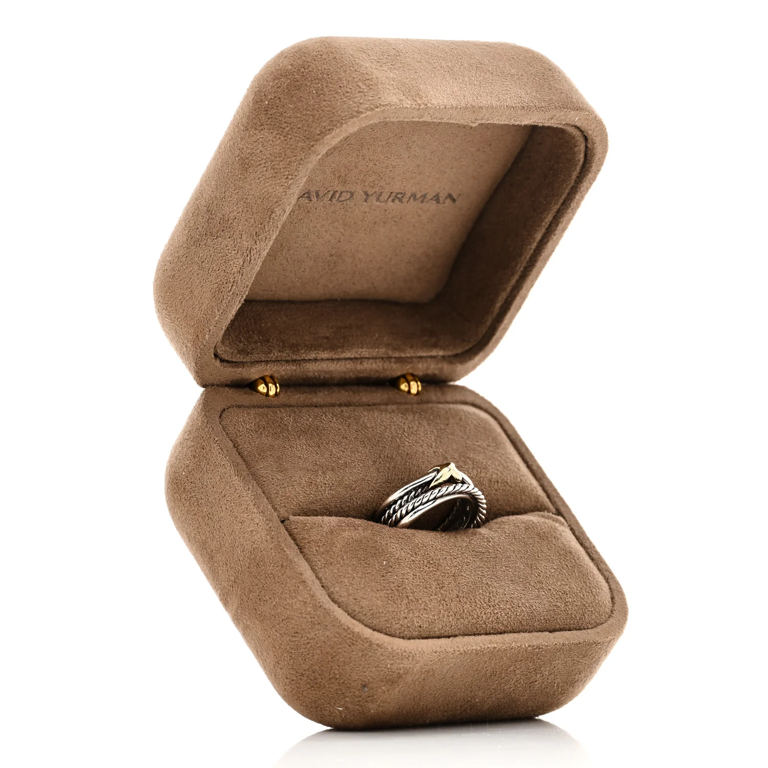 Sterling Silver 18K Yellow Gold 6mm X Crossover Ring 49 5 - Image 5