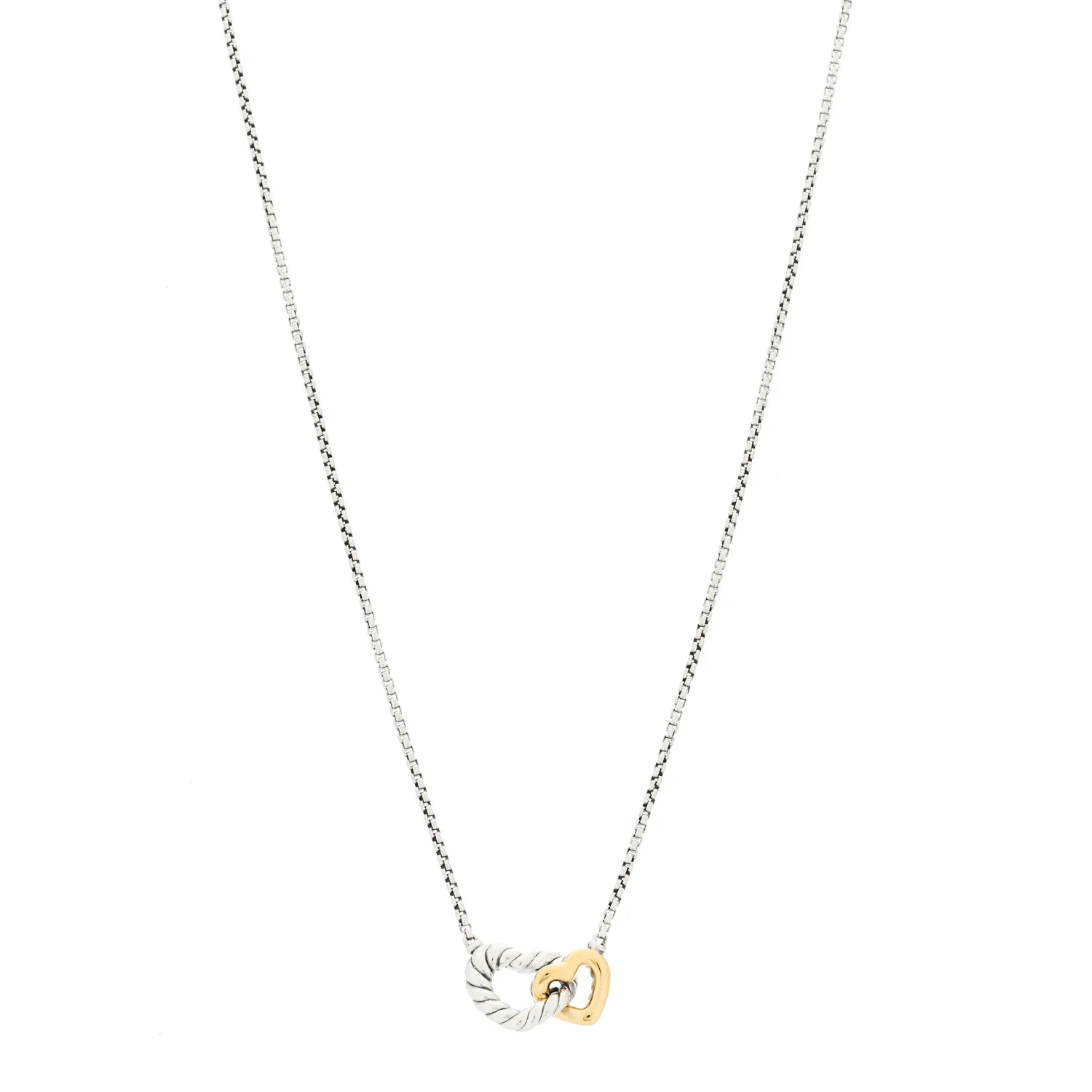 Sterling Silver 18K Yellow Gold Belmont Heart Pendant Necklace