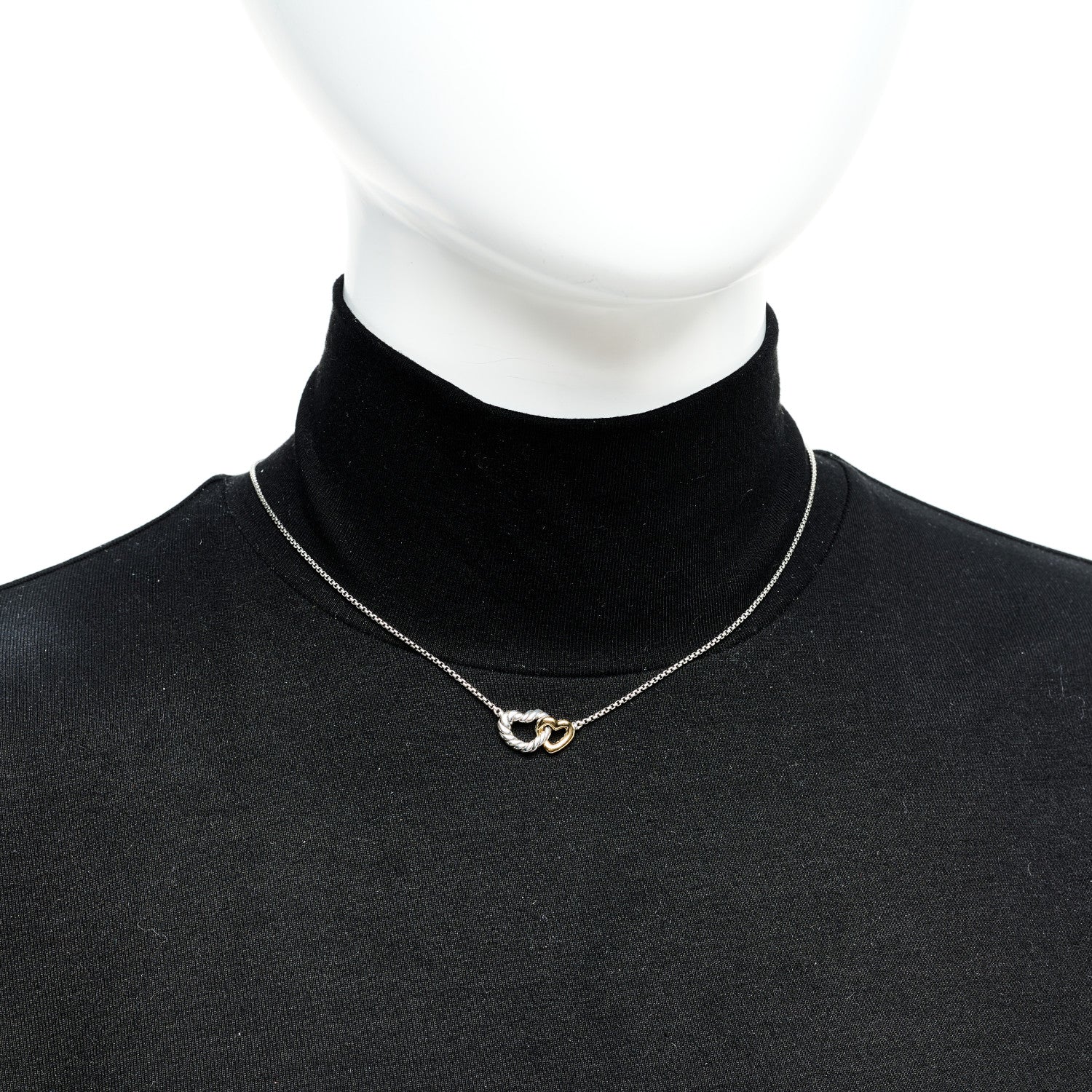 Sterling Silver 18K Yellow Gold Belmont Heart Pendant Necklace - Image 2