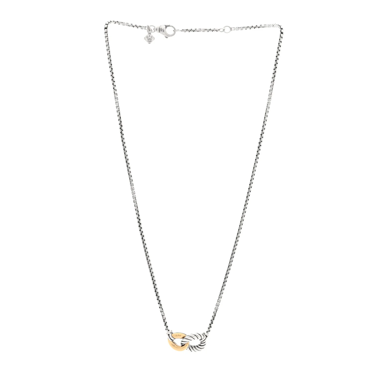 Sterling Silver 18K Yellow Gold Belmont Pendant Necklace - Image 3