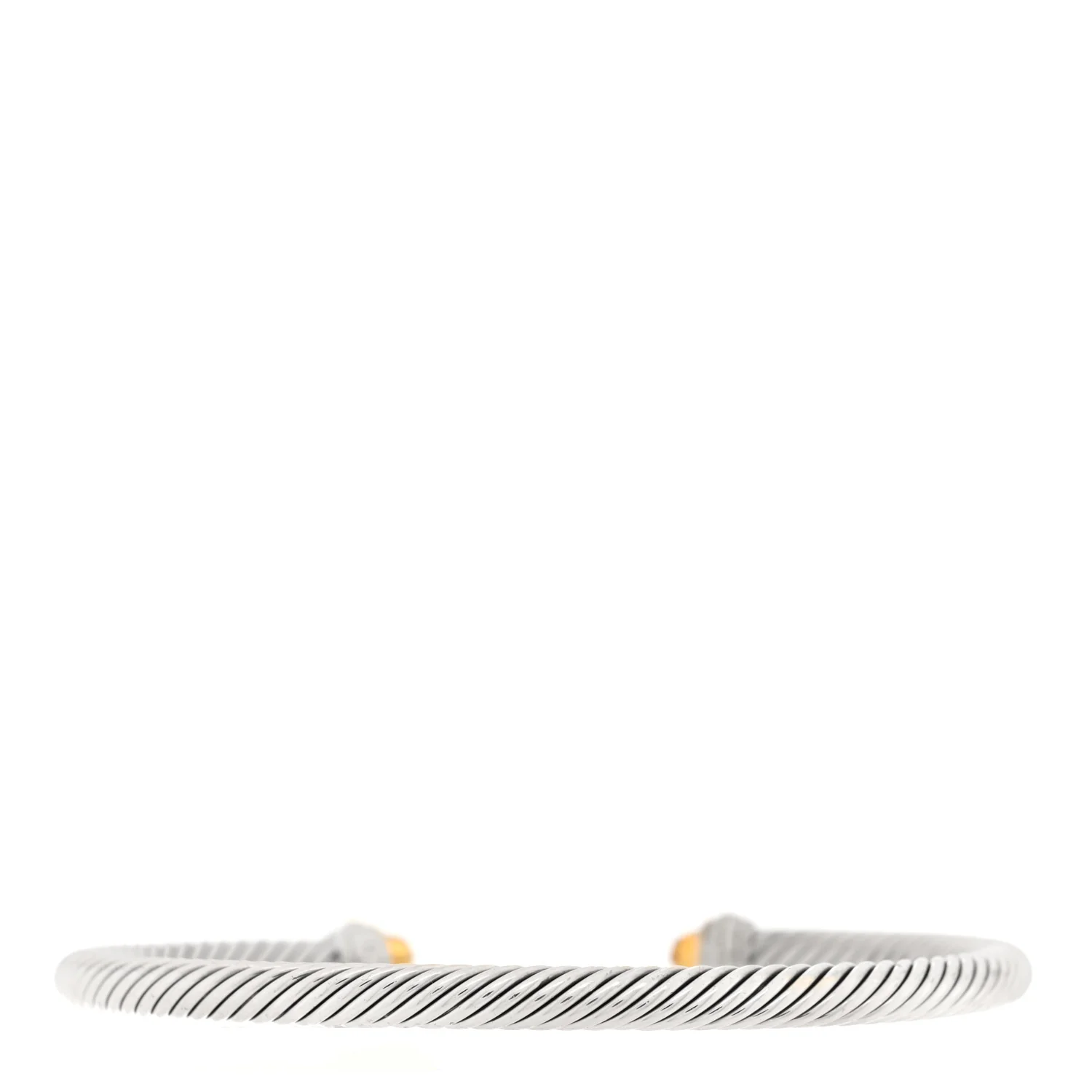 Sterling Silver 18K Yellow Gold Citrine 4mm Cable Classics Bracelet - Image 2