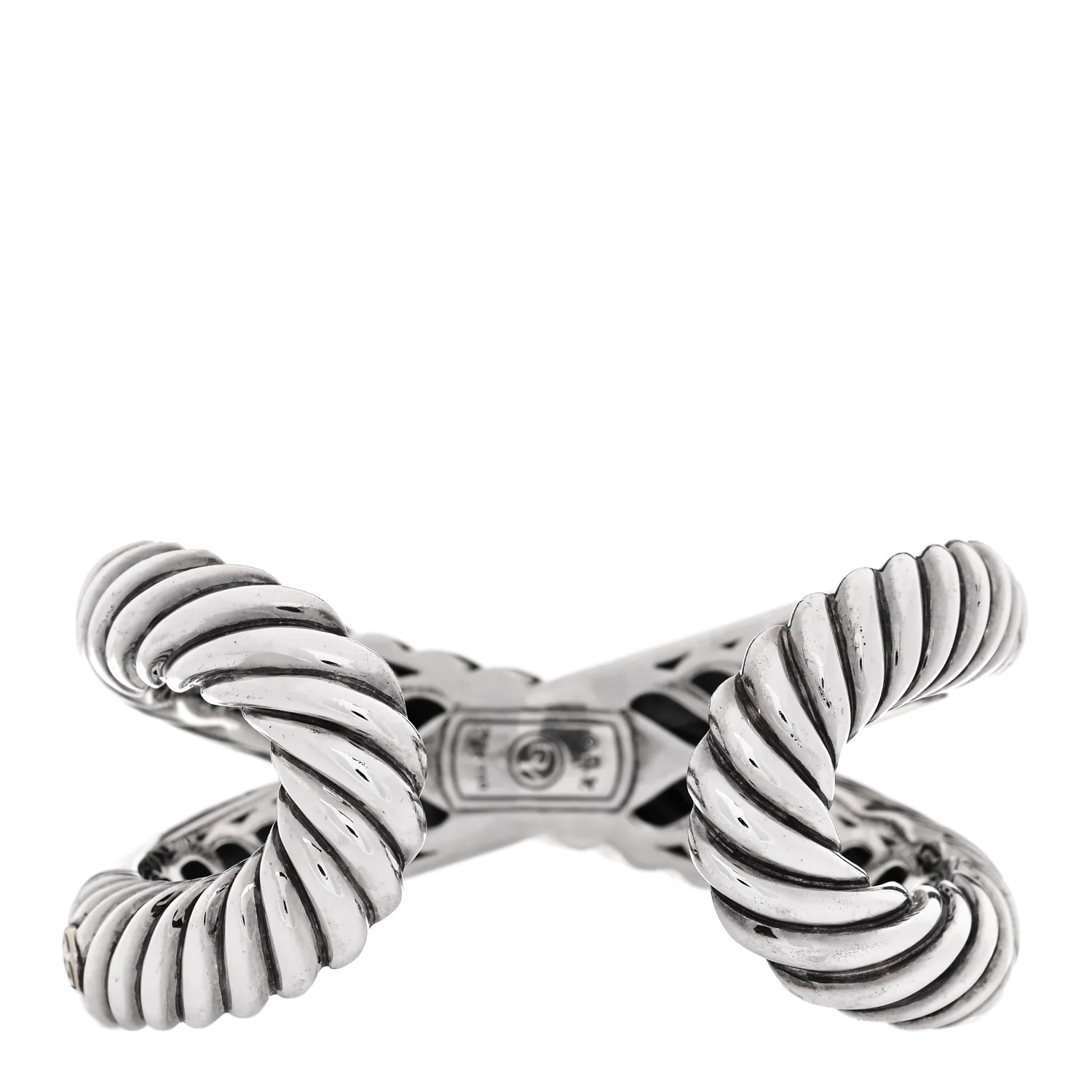 Sterling Silver 18K Yellow Gold Crossover Cuff Bracelet - Image 2