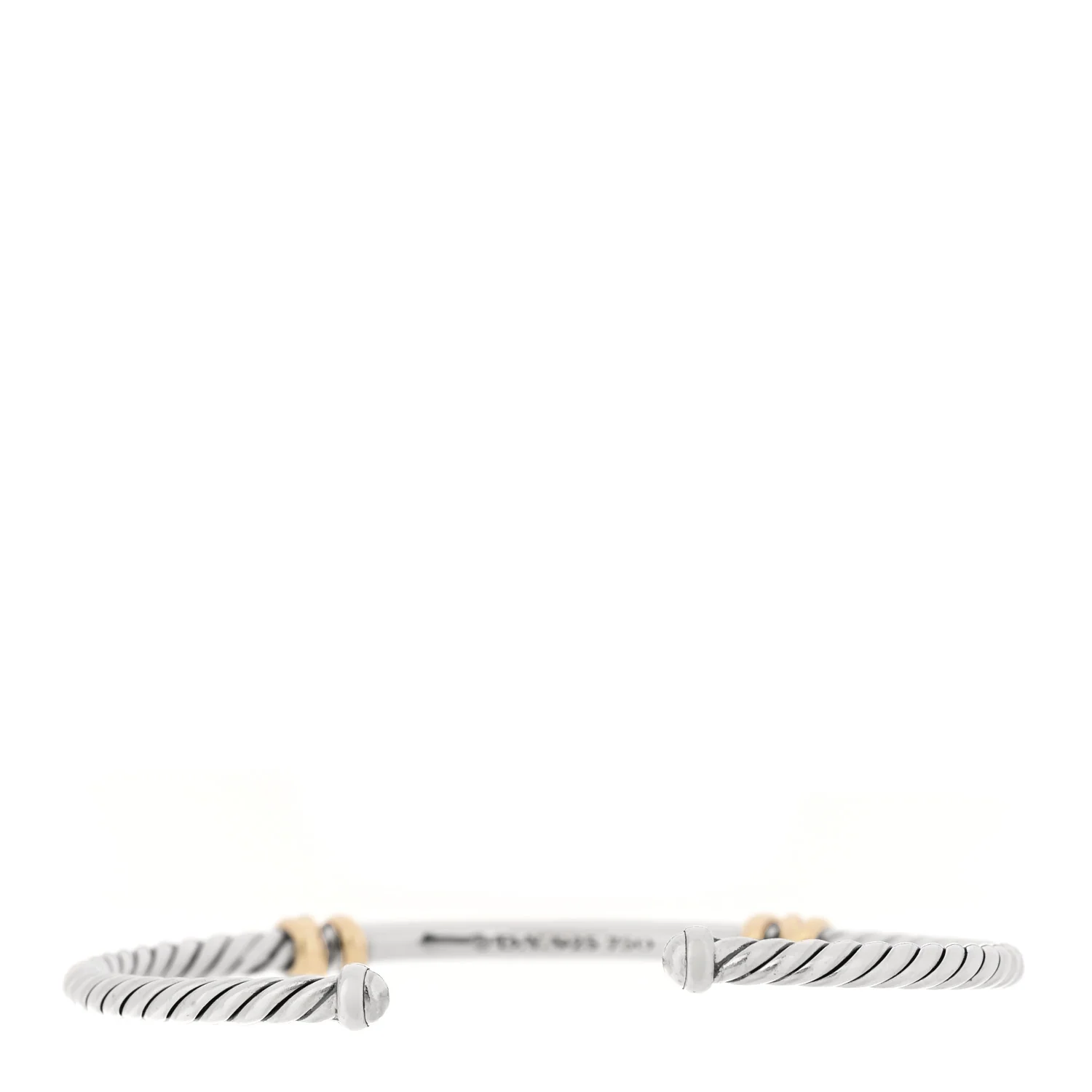 Sterling Silver 18K Yellow Gold Diamond Petite Helena Classic Cable Station Bracelet - Image 2