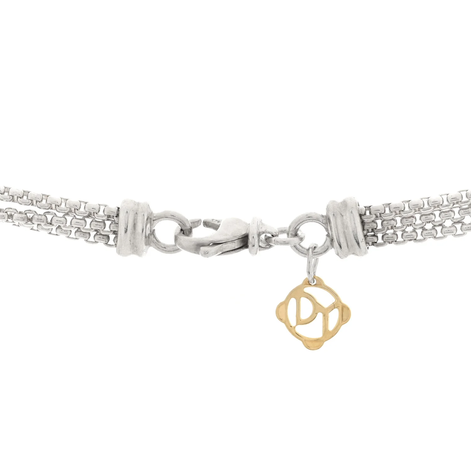 Sterling Silver 18K Yellow Gold Lariat Waterfall Necklace - Image 4