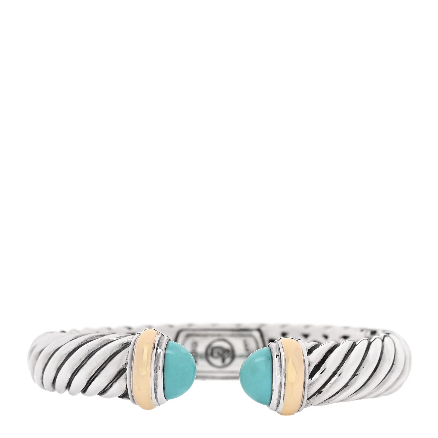 Sterling Silver 18K Yellow Gold Turquoise 10mm Waverly Bracelet