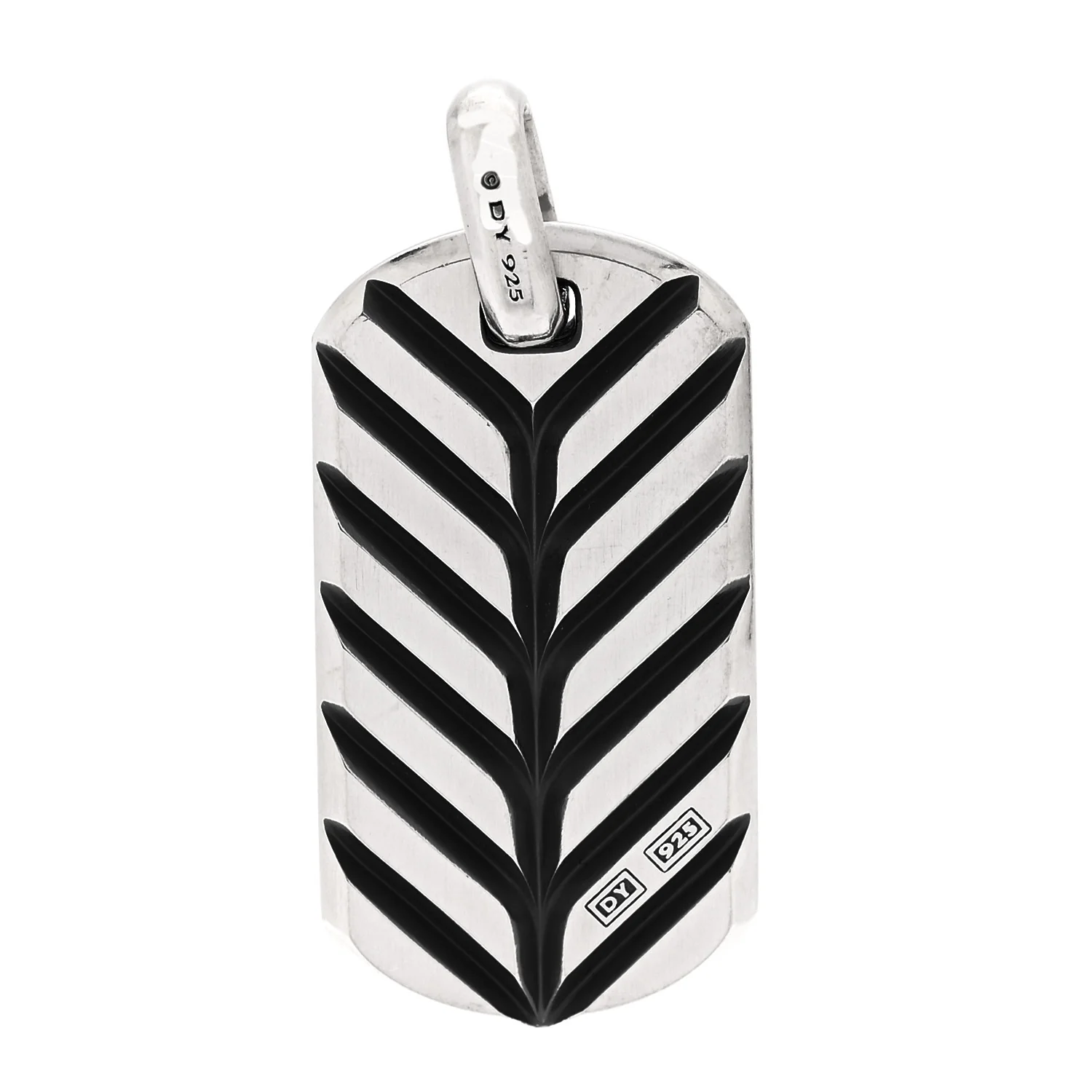Sterling Silver 35mm Chevron Tag Pendant