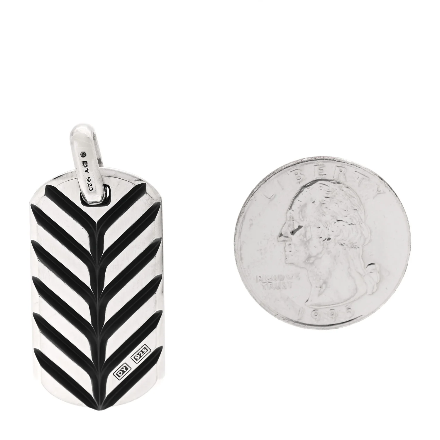 Sterling Silver 35mm Chevron Tag Pendant - Image 2