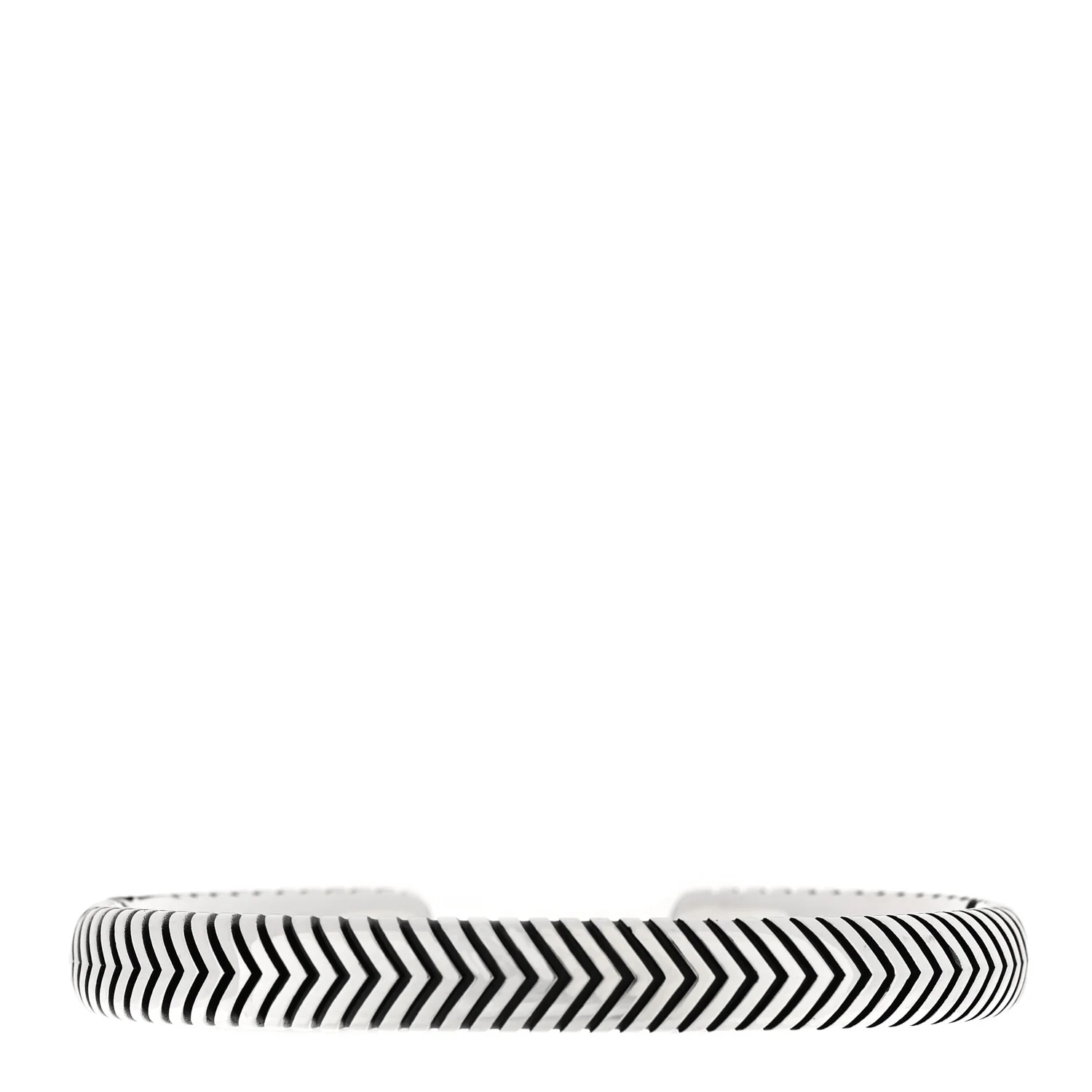Sterling Silver 8mm Chevron Woven Kick Cuff Bracelet - Image 2