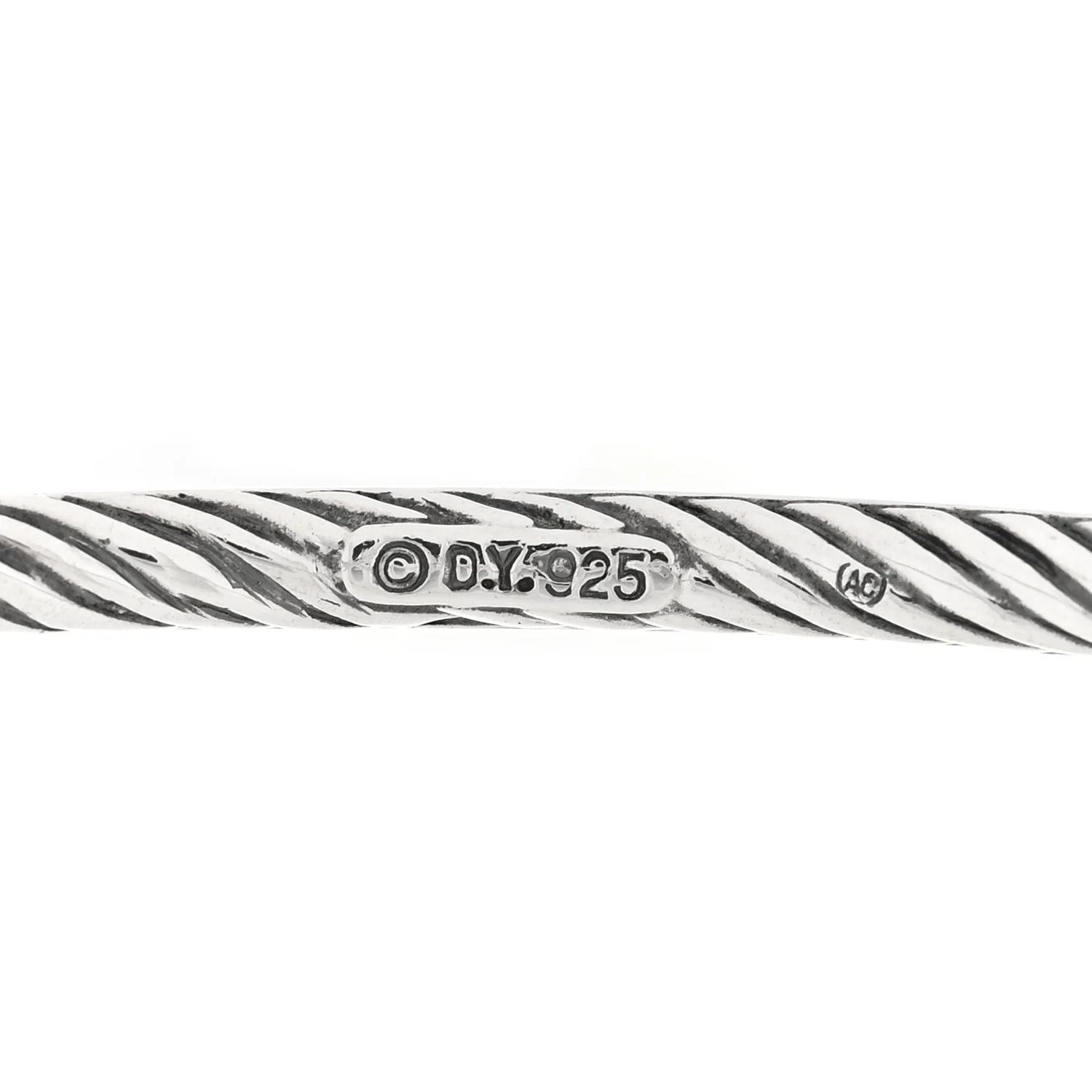 Sterling Silver Black Diamond Cable Bangle Bracelet - Image 2
