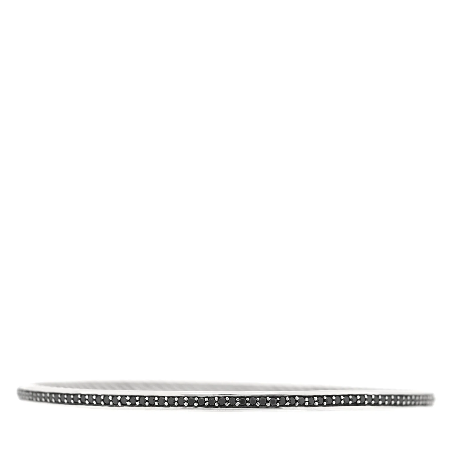 Sterling Silver Black Diamond Cable Bangle Bracelet - Image 3