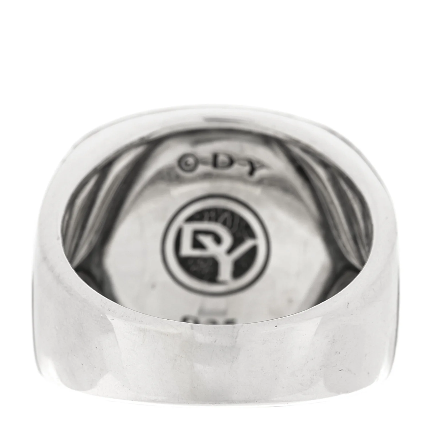 Sterling Silver Black Diamond Streamline Signet Ring 61 9.5 - Image 3