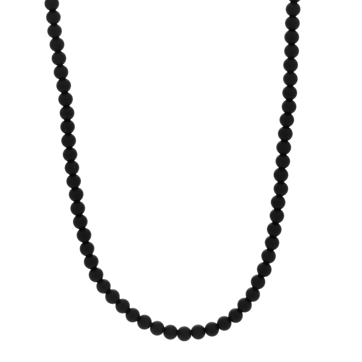 Sterling Silver Black Onyx 5mm Spiritual Beads Necklace