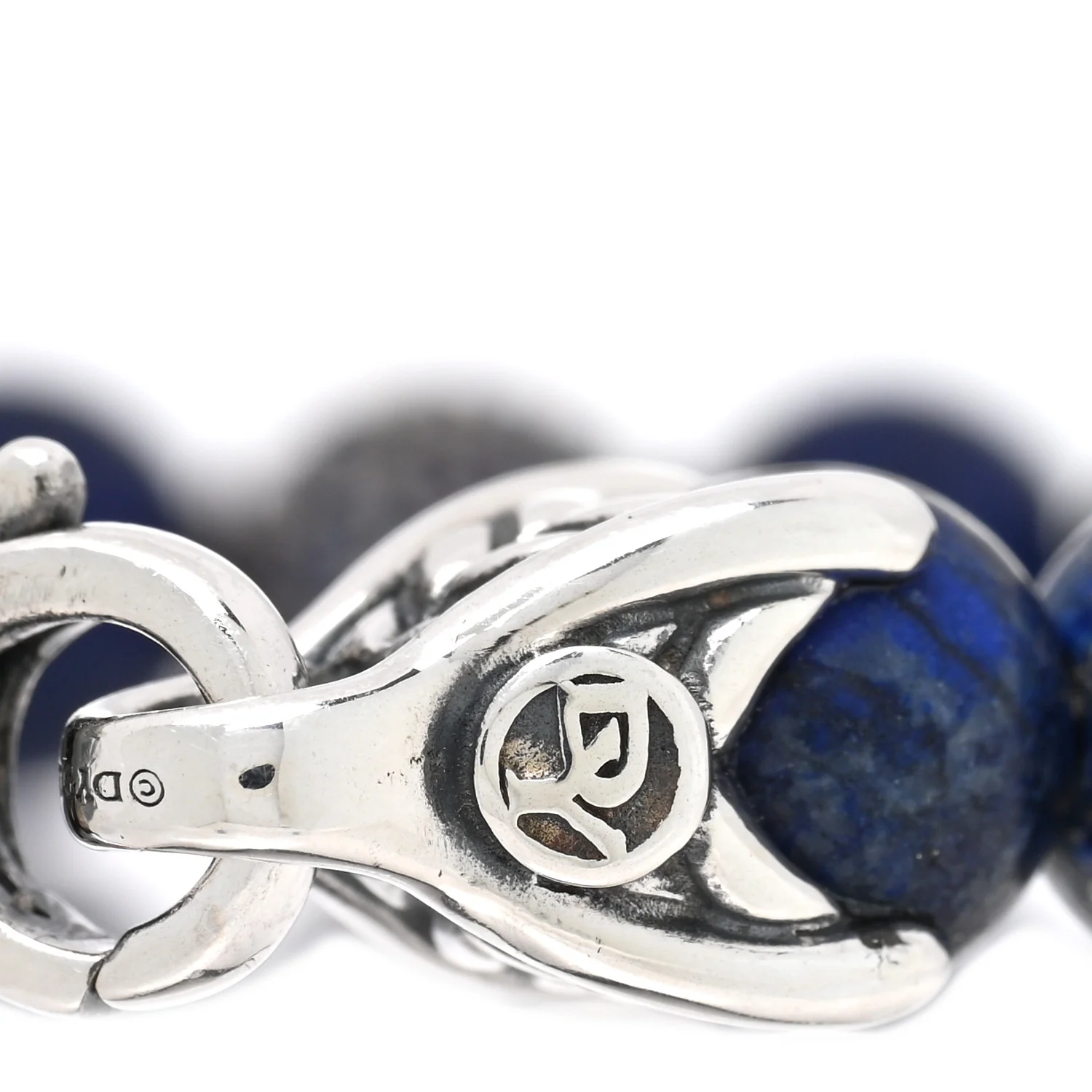 Sterling Silver Blue Sapphire Lapis Lazuli 8mm Spiritual Beads Bracelet - Image 3