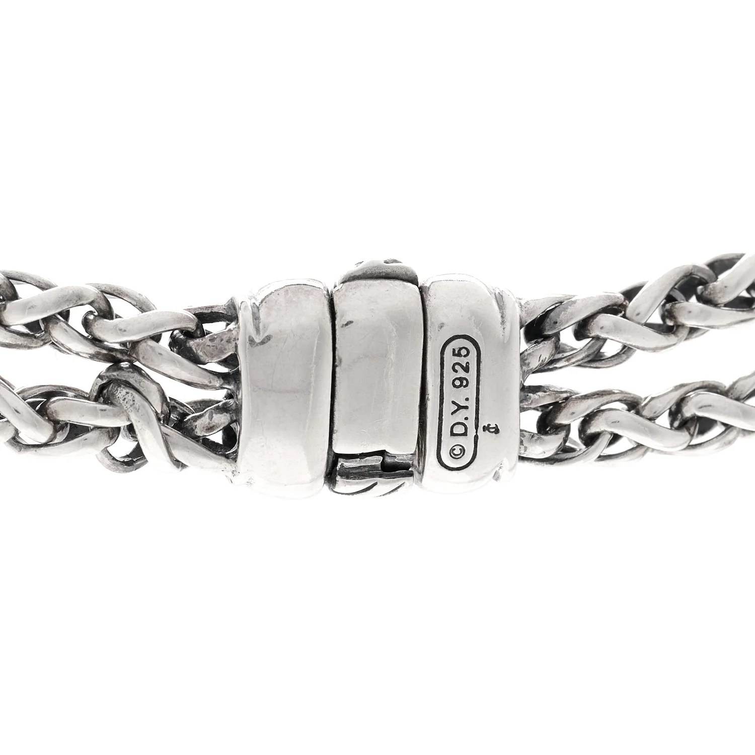 Sterling Silver Diamond 18mm Double Wheat Chain Necklace - Image 4