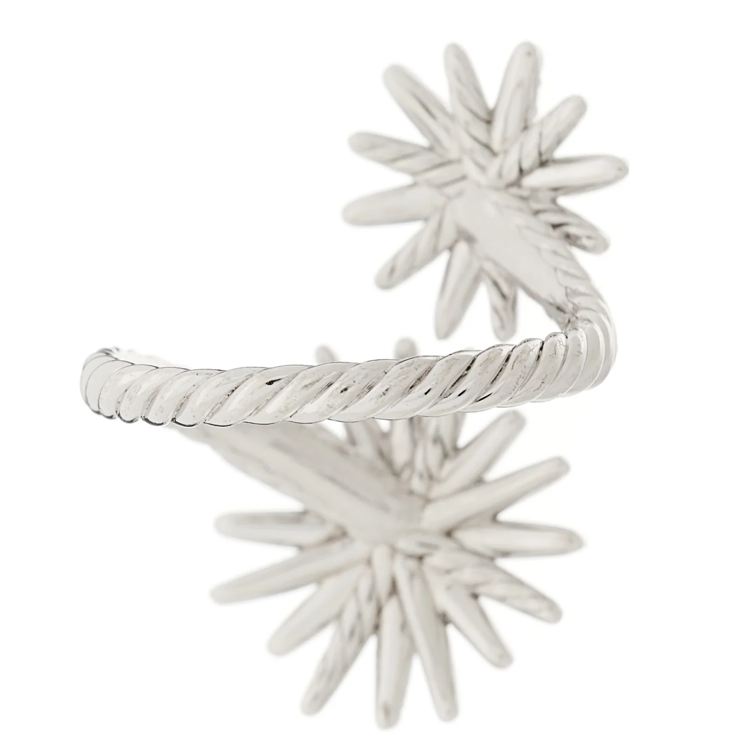 Sterling Silver Diamond 28mm Open Starburst Ring 54 6.75 - Image 3