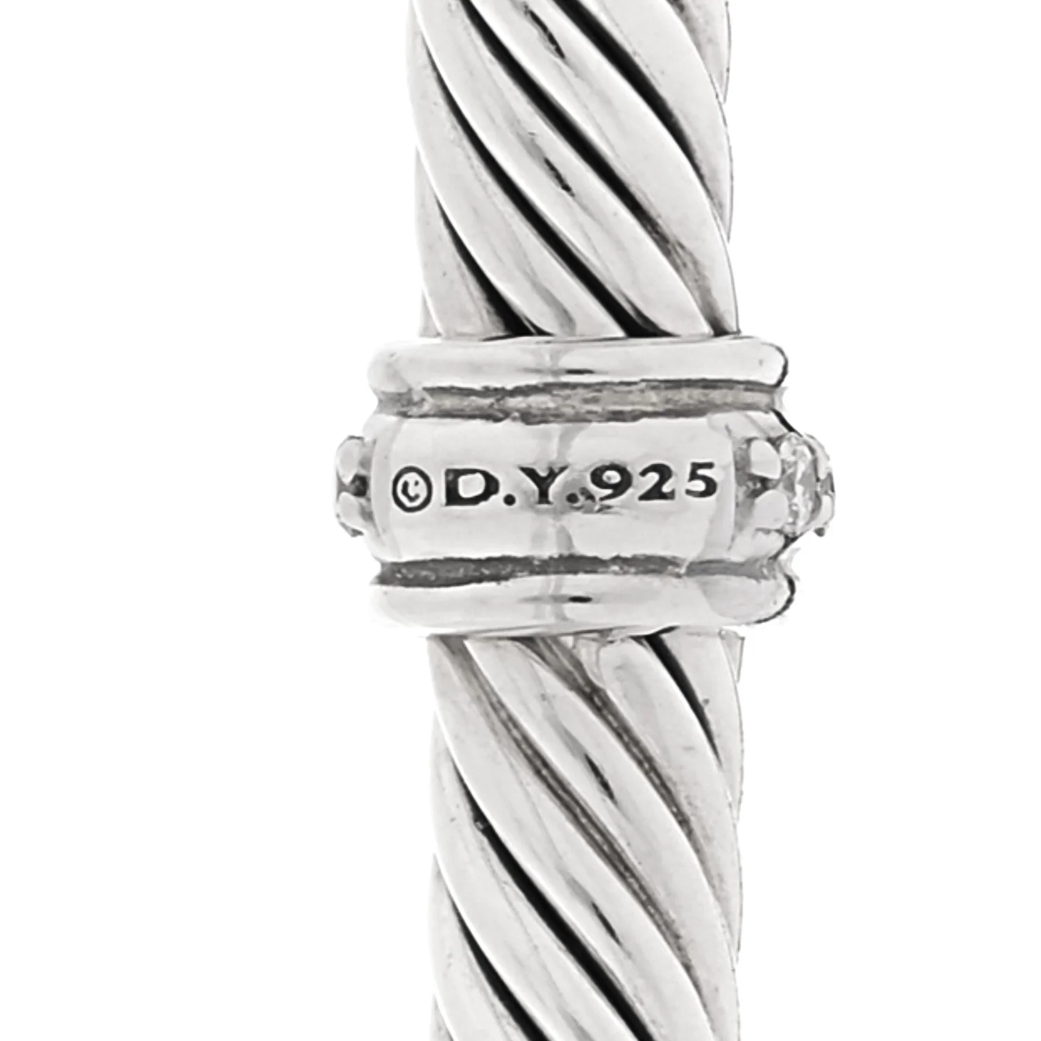 Sterling Silver Diamond 4mm Cable Classics Single Station Bracelet - Image 3