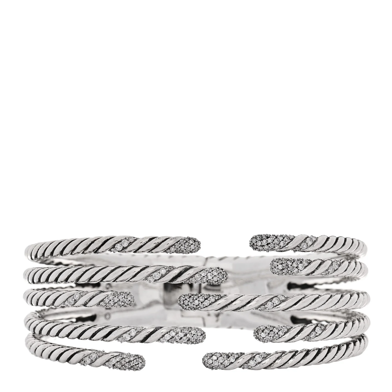 Sterling Silver Diamond 5-Row Open Willow Bracelet