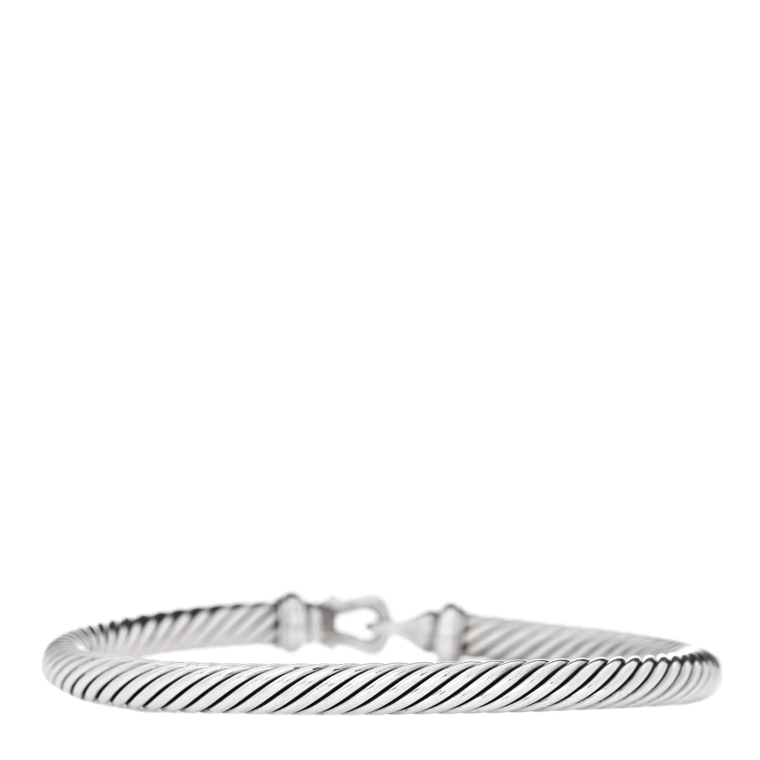 Sterling Silver Diamond 5mm Cable Buckle Bracelet - Image 2