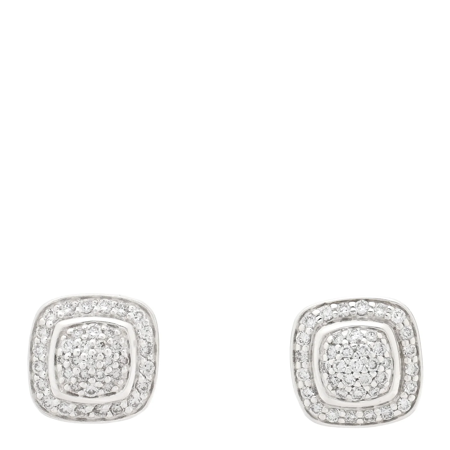 Sterling Silver Diamond 5mm Pave Albion Earrings