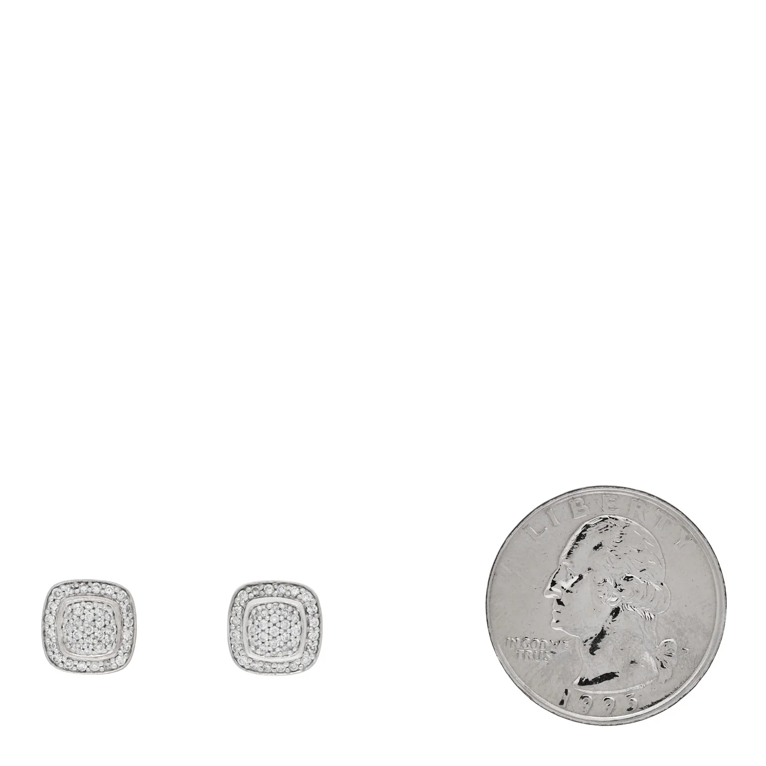 Sterling Silver Diamond 5mm Pave Albion Earrings - Image 2