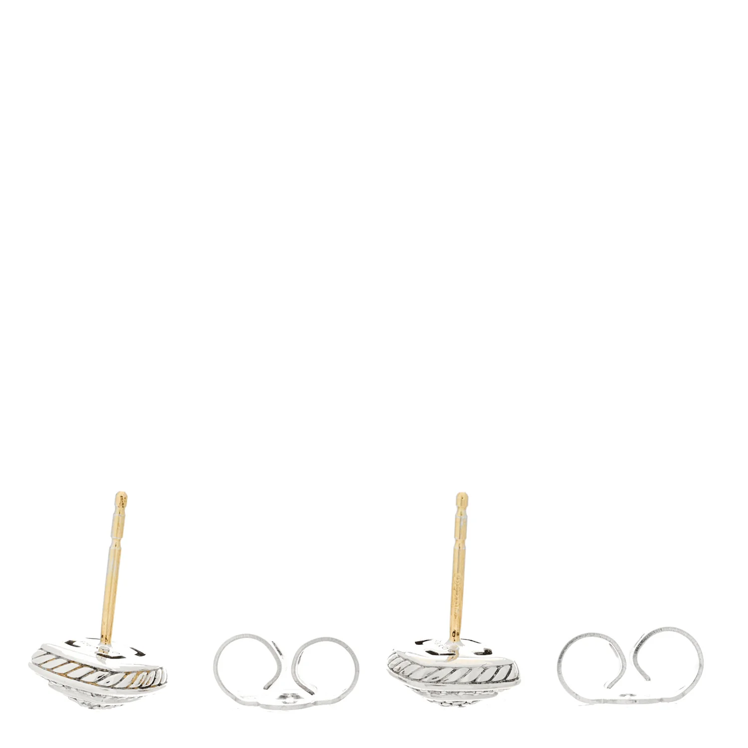 Sterling Silver Diamond 7mm Pave Albion Earrings - Image 3
