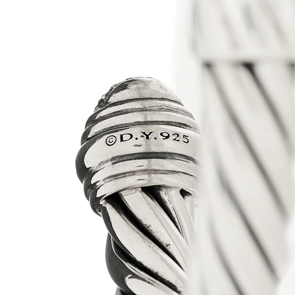 Sterling Silver Diamond 8.5mm Cable Classics Bracelet - Image 3