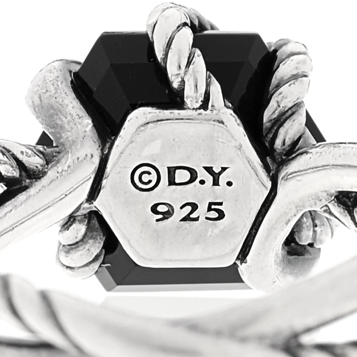 Sterling Silver Diamond Black Onyx 10mm Cable Wrap Ring 52 6 - Image 5