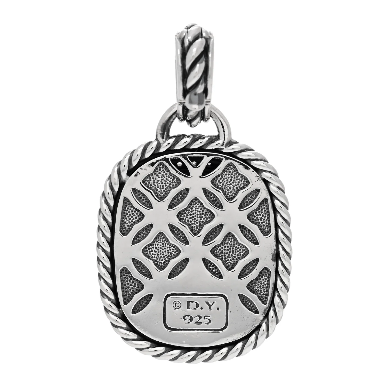 Sterling Silver Diamond Black Onyx 20mm Albion Pendant - Image 3