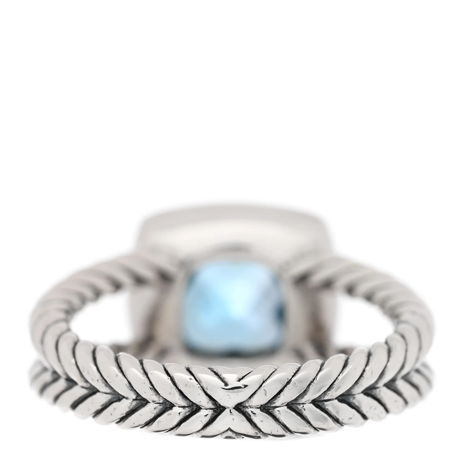 Sterling Silver Diamond Blue Topaz 7mm Petite Albion Ring 52 6 - Image 3