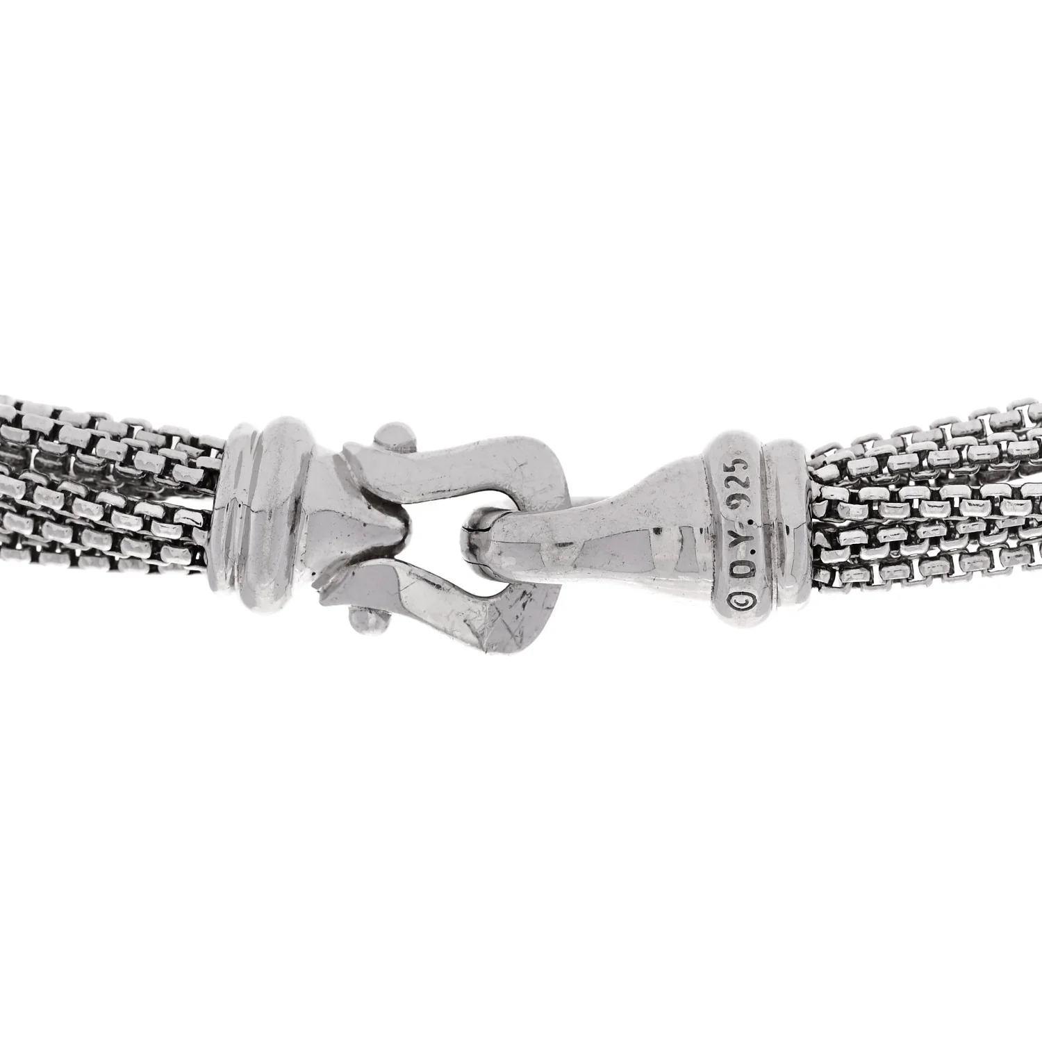 Sterling Silver Diamond Box Chain Eight Strand Necklace - Image 4