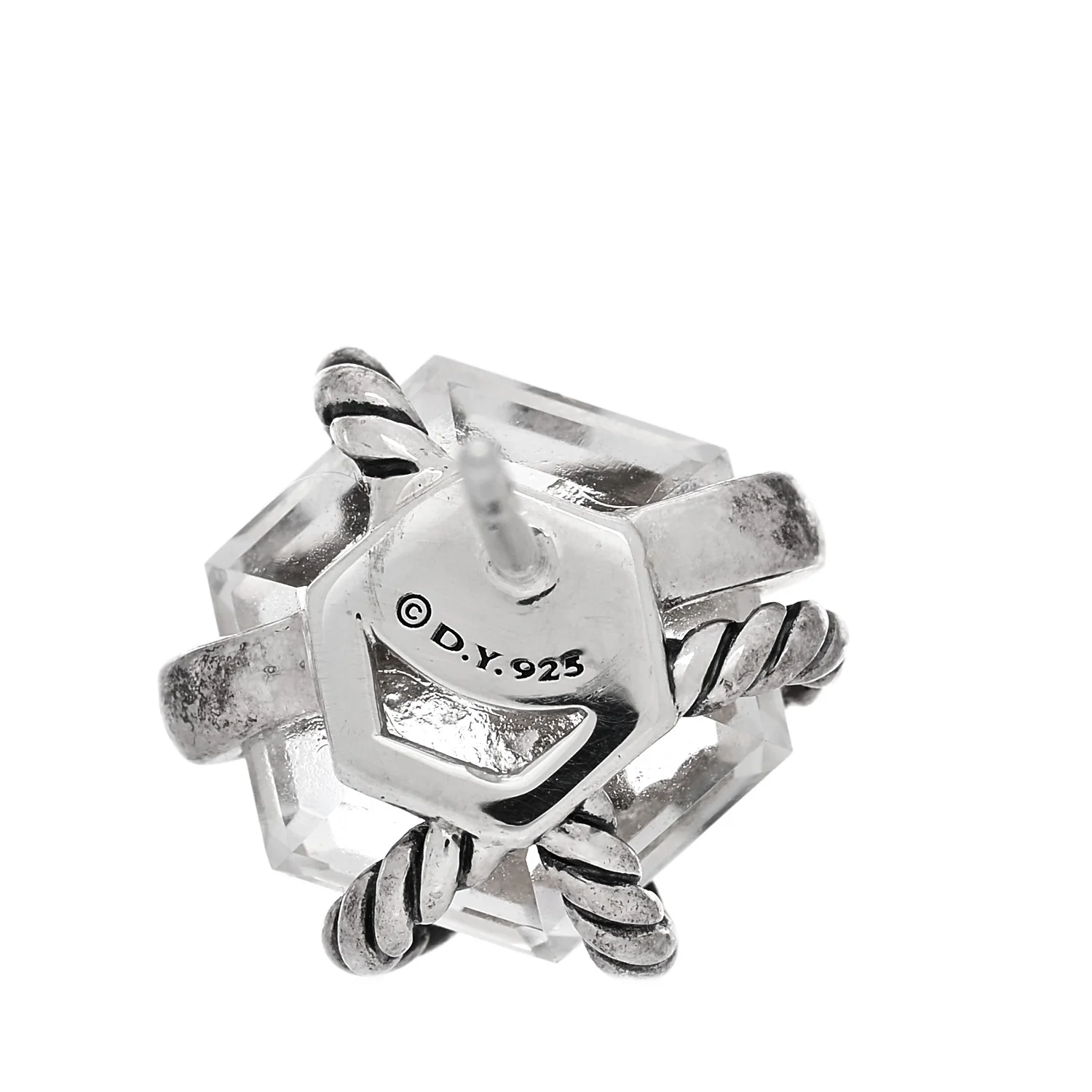 Sterling Silver Diamond Crystal 10mm Cable Wrap Earrings - Image 4